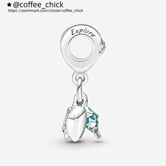 Pandora Fish, Sea Turtle & Conch Triple Dangle Charm - Picture 4 of 6